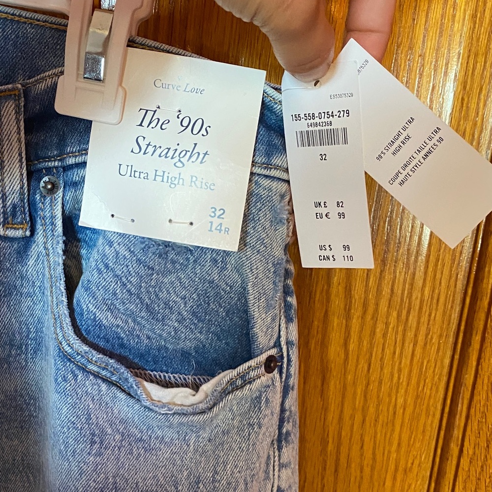New Abercrombie & Fitch Curve Love Ultra High Rise 90s Straight Jean - Picture 3 of 5
